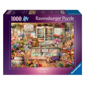 Puzzle 1000 Kot w kwiaciarni